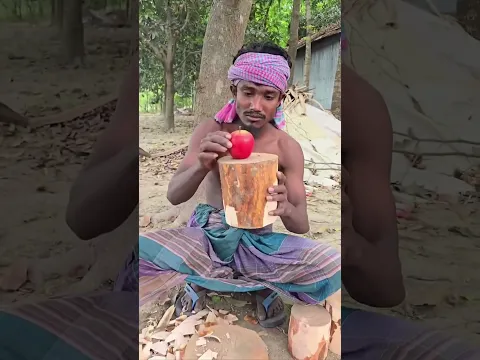 He cut wood and made an apple #shortvideo