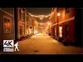 Mystical Night Walk in Snow • Christmas Time in Finland (Porvoo) - Slow TV 4K