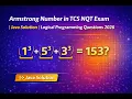 Armstrong Number in TCS NQT Exam Java Solution Logical Programming Questions 2026
