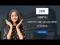 IBM Hiring Software Developer Interns