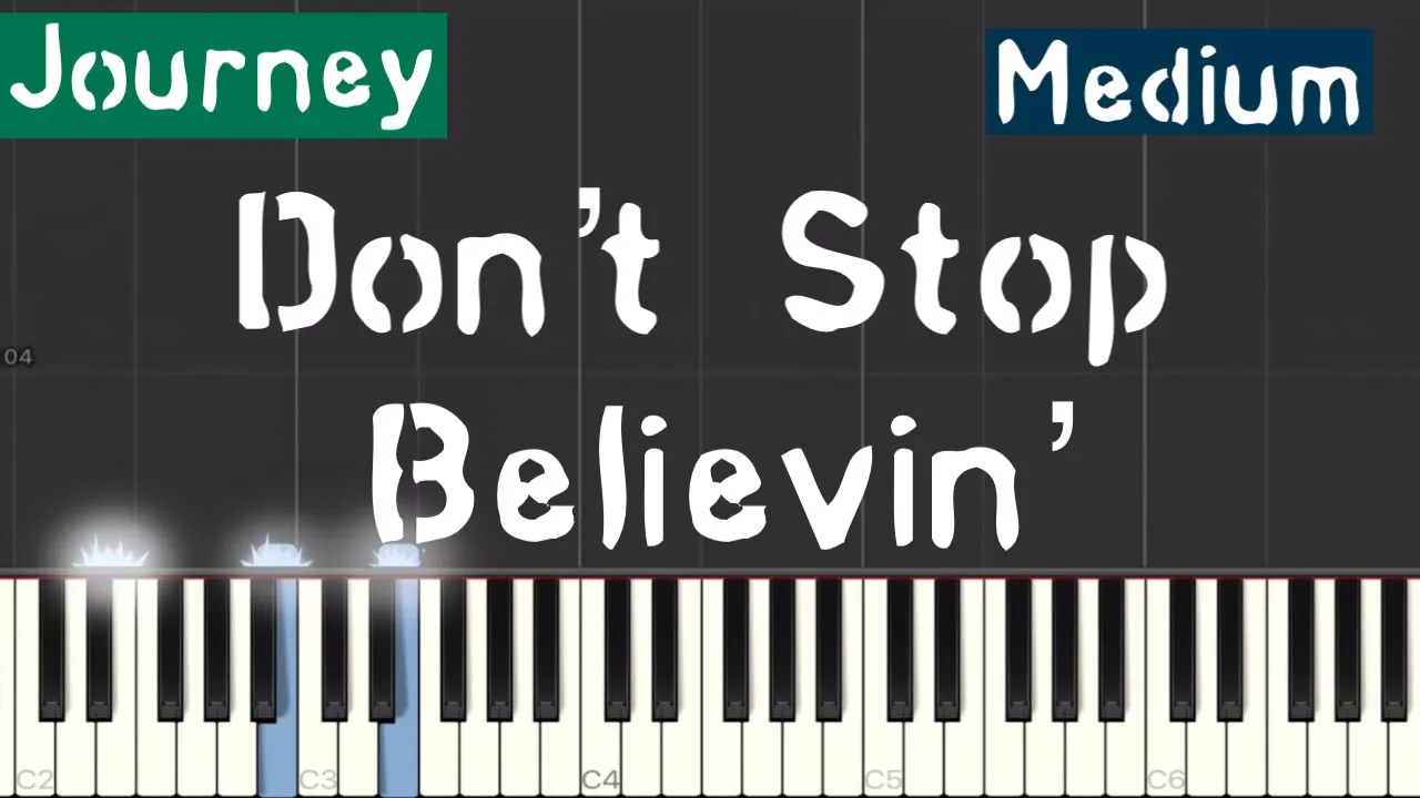 Journey - Don’t Stop Believin’ Piano Tutorial | Medium