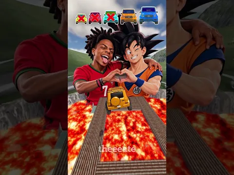 IShowSpeed Love Goku vs Small to Big Size Mercedes Car + Portals,Lava Spikes & Pits #beamng
