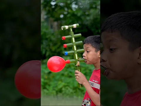 Amazing Cute Bamboo Creations with Four Colourful Balloons #craft #shorts