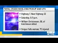 Fatal crash involving pickup and UTV near Hutchinson Mcleod County