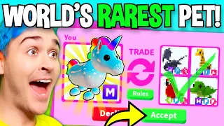 Trading The WORLD'S *RAREST* NO-POTION MEGA NEON *DIAMOND UNICORN* !! Adopt Me Rich Trades (Roblox)