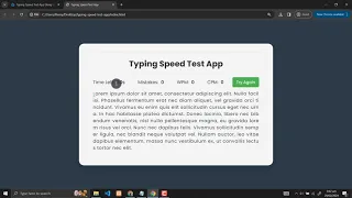 Typing Speed Test App Using HTML CSS and JavaScript with Source Code