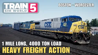 Heavy Freight Action on Boston Worcester - AC4400CW Train Sim World 5