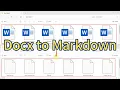 Batch convert Word documents to Markdown format