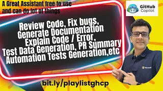GitHub Copilot Code Review Explain Code Generation Optimize Document Fix bugs