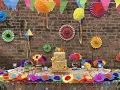 Fun Express - Multicolor Tissue Flower Garland for Party