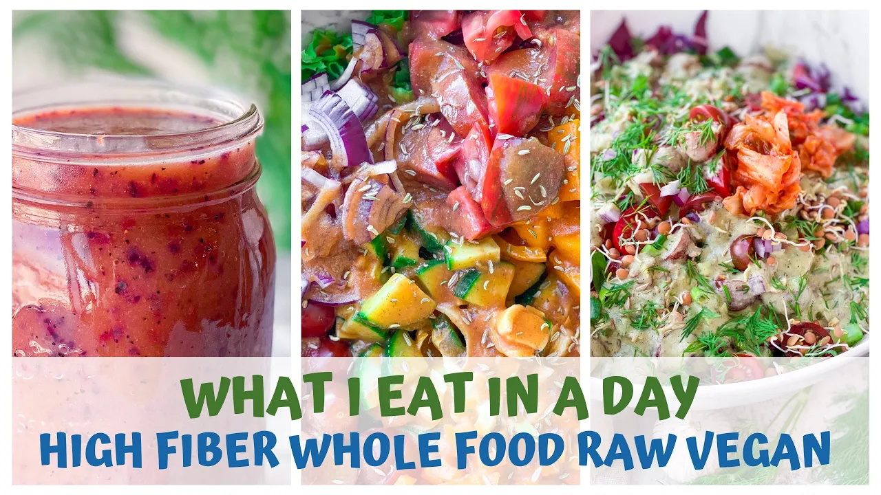 WHAT I EAT IN A DAY  HIGH FIBER & VARIETY RAW FOOD VEGAN