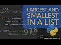 Largest and Smallest element in the list - Python Programming