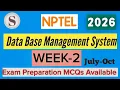 NPTEL DBMS Week 2 Assignment Answers 2026 Database Quiz Solution July Oct