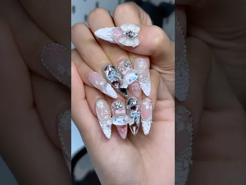 winter cinnamoroll nails π€ #cinnamoroll #asmr #nailart #pressonnails #gelnails #cutenails