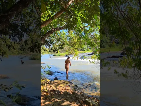 Fishing and waterfall swimming in paradise ASMR