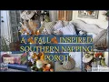 FALL INSPIRED SOUTHERN NAPPING PORCH FALL REFRESH ON SCREEN PORCH SHABBY CHIC THRIFTED HOME
