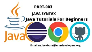 JAVA SYNTAX JAVA TUTORIAL FOR BEGINNERS JAVA PROGRAMMING FOR BEGINNERS PART-03