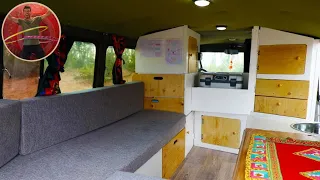 Rustic Camper Van Conversion Under $1.000 – Full Tour