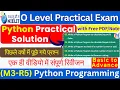 O Level Python Practical 2025 M3-R5 Practical Solution O Level Practical Exam