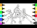 How To Draw KPop Demon Hunters Coloring Huntrix Fight Scene Coloring Page from KPop Demon Hunters