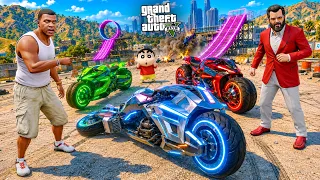 GTA 5: Rampage & Shinchan🤣 New Bikes Challenge 😱🤑 Full Fun #bommalu #rampageboy #gta5telugu