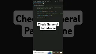 palindrome number check using python