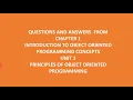 QUESTION ANSWERS CLASS 9 UNIT 1 OF CHAPTER 1 INTRODUCTION TO OBJECT ORIENTED PROGRAMMING CONCEPTS