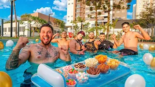 FUI NA PISCINA COM MEUS AMIGOS NO APARTAMENTO NOVO !! * piscina mais linda que já fui *