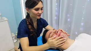 asmr soft head and face massage