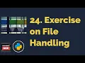 Exercise on File Handling Python Tutorials For Beginners