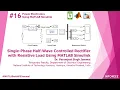 Single Phase Half Wave Controlled Rectifier with Resistive Load Using MATLAB Simulink