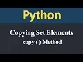 Copying Set Element in Python Hindi