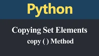 Copying Set Element in Python Hindi