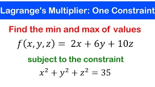 15a - Lagrange s Multipliers One Constraints