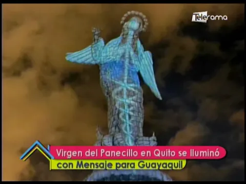 Virgen del Panecillo en Quito se iluminó con mensaje para Guayaquil
