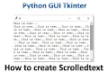 Scrolledtext in Tkinter Python Tkinter GUI Tutorial part15