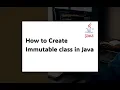 How to Create Custom Immutable Class in Java