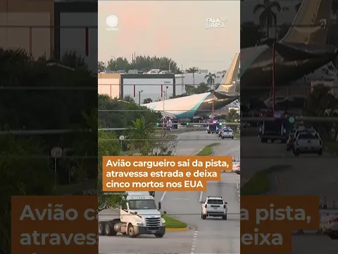 Avião cargueiro sai da pista, atravessa estrada e deixa cinco mortos nos EUA #shorts #falabrasil