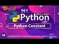 18 - Constant in Python Python Tutorial in Hindi