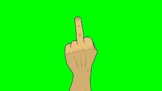 Animated Hand Giving the Middle Finger Green Screen