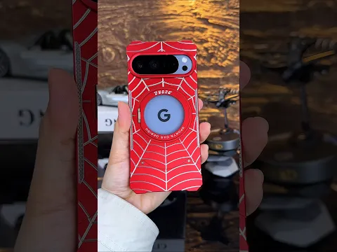 Google Pixel 10 Pro XL 3D Spider Web Mech Metal Phone Case, Frameless, Bare Phone Feel, Rotating.