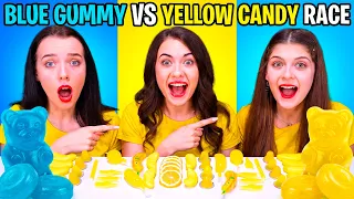 ASMR Blue Gummy VS Yellow Candy Race Best Compilation