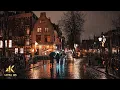Rain Walk at Night in Amsterdam 4K ASMR