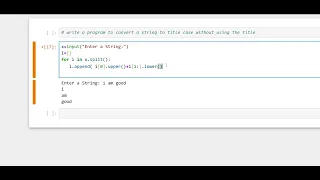 write a program to convert a string to title case without using the title