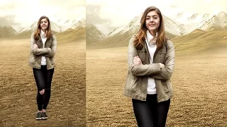 photo manipulation girl standing photoshop tutorial 2017