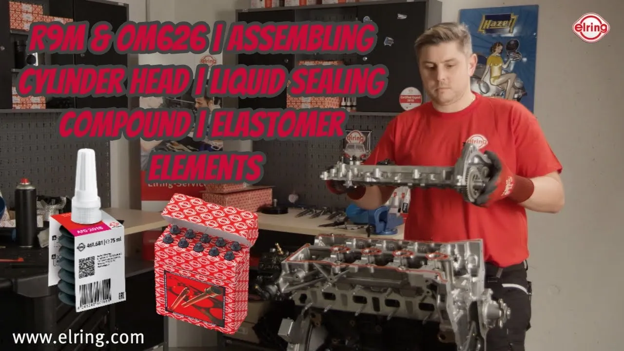 R9M & OM626 | Assembling Cylinder head | Liquid sealing compound EL-Liq74 | Elastomer elements