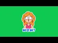Cartoon Girl Saying Wow - Green Screen For Editing
