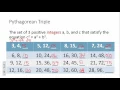 Pythagorean Theorem and Pythagorean Triples