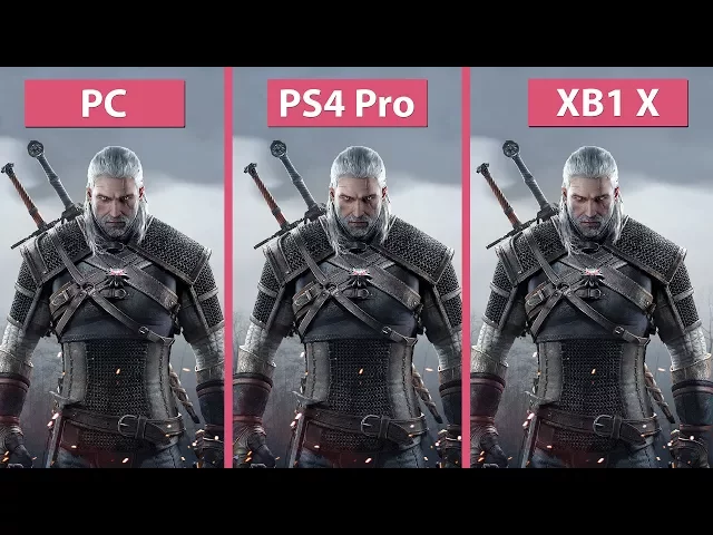 [4K] Witcher 3 – PC vs. PS4 Pro vs. Xbox One X 4K Mode Frame Rate Test &amp; Graphics Comparison