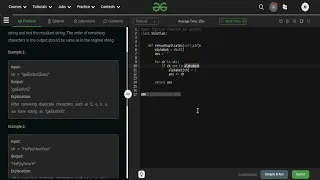 GeeksForGeeks Remove all duplicates from a given string